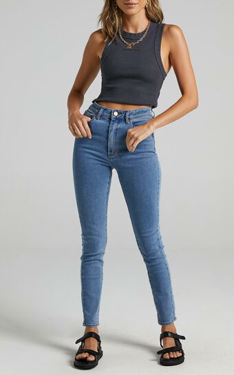 Abrand - A High Skinny Ankle Basher Jean in La Blues