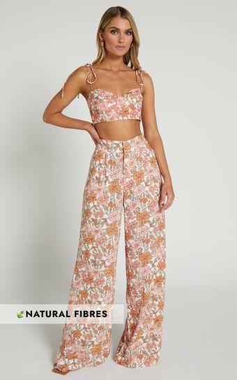 Amalie The Label Lorete Pants - High Rise Wide Leg in Wildflower Floral