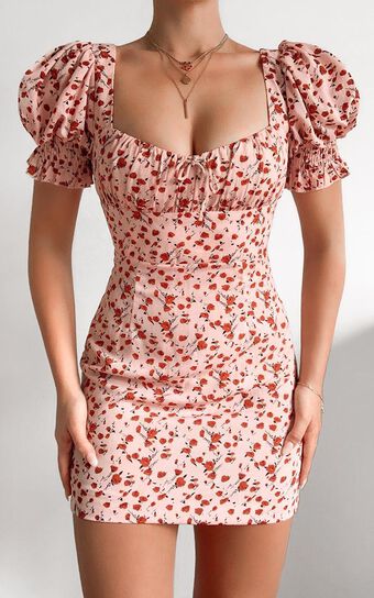Heloise Dress in Pink Floral