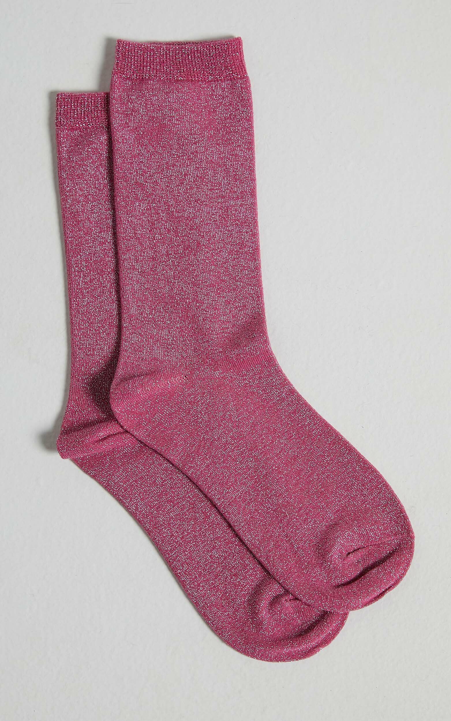 Apryl Socks in Pink glitter - OneSize, PNK2, super-hi-res image number null