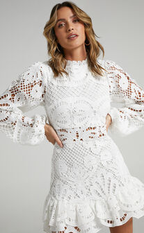 Kiss Me Now Dress in White Lace