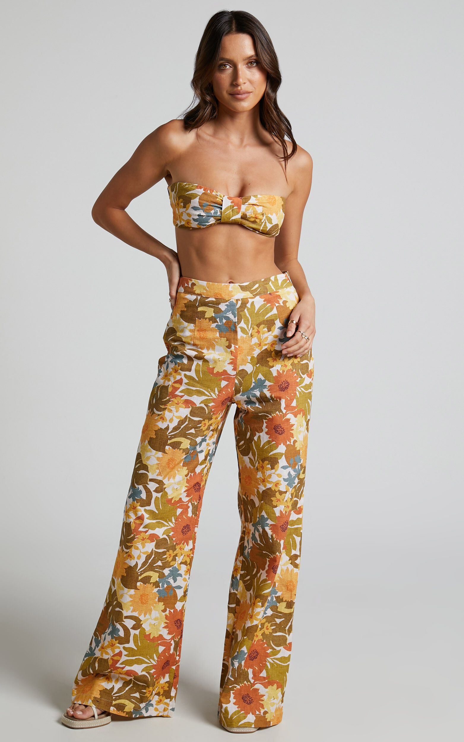 Amalie The Label - High Waisted Emerson Flare Pant in Emerson Floral - 04, MLT1, super-hi-res image number null