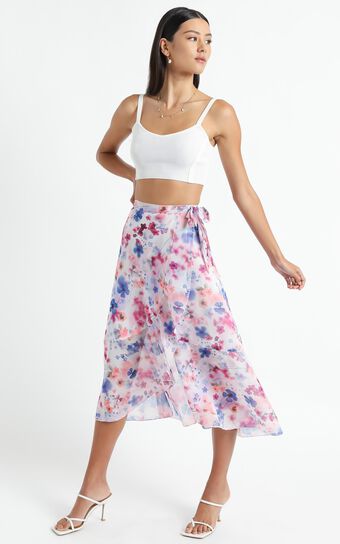 Add To The Mix Skirt in Blur Floral