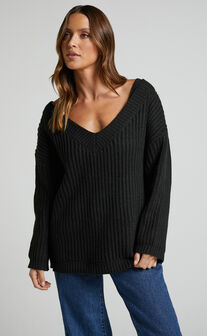 4th & Reckless -Tiana Double Layer Jumper in Black