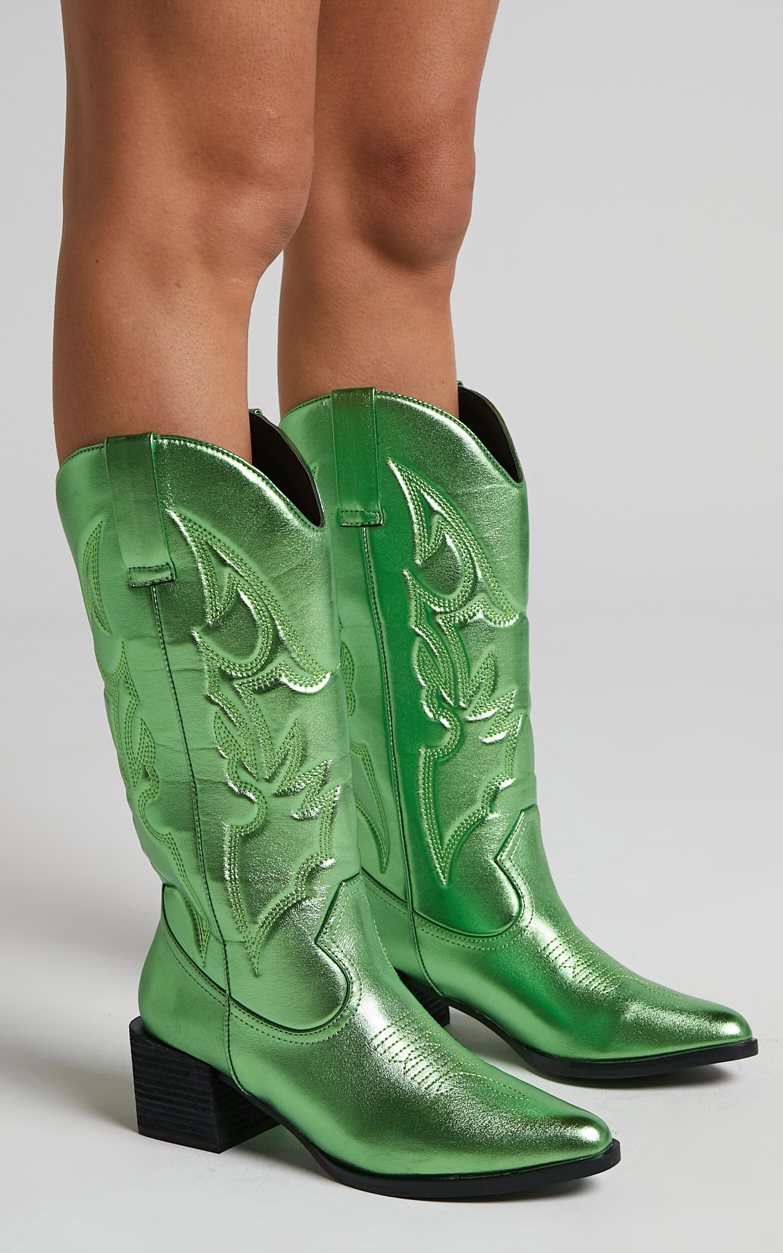 Therapy - Ranger Boots in Lime Metallic - 06, GRN1