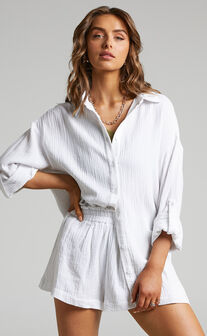 Ronaele Shirt - Collared Basic Shirt in White