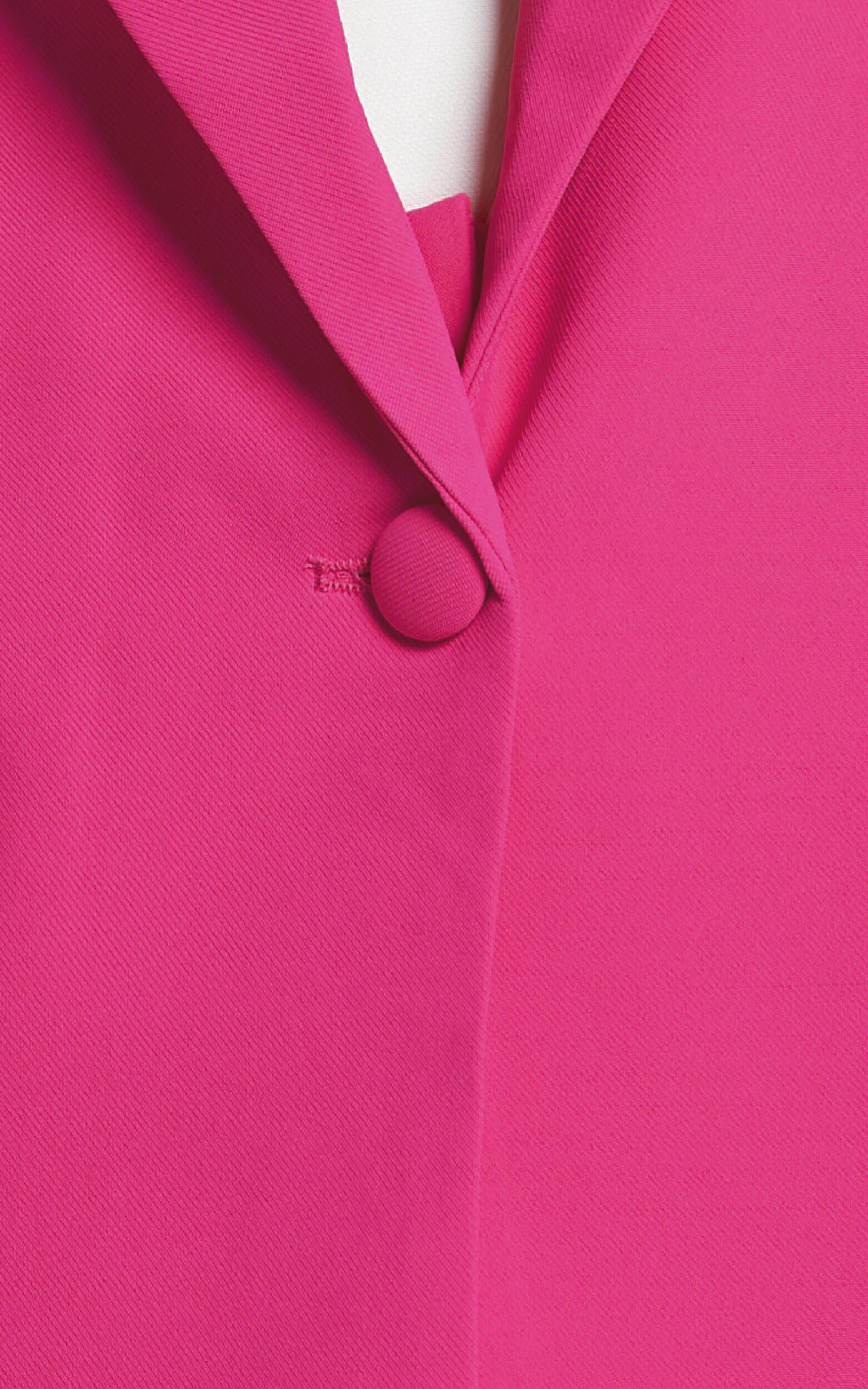 Michelle Blazer - Oversized Plunge Neck Button Up Blazer in Pink | Showpo