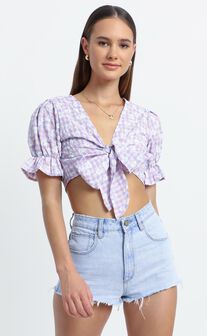 Octavia Top in Lilac Floral