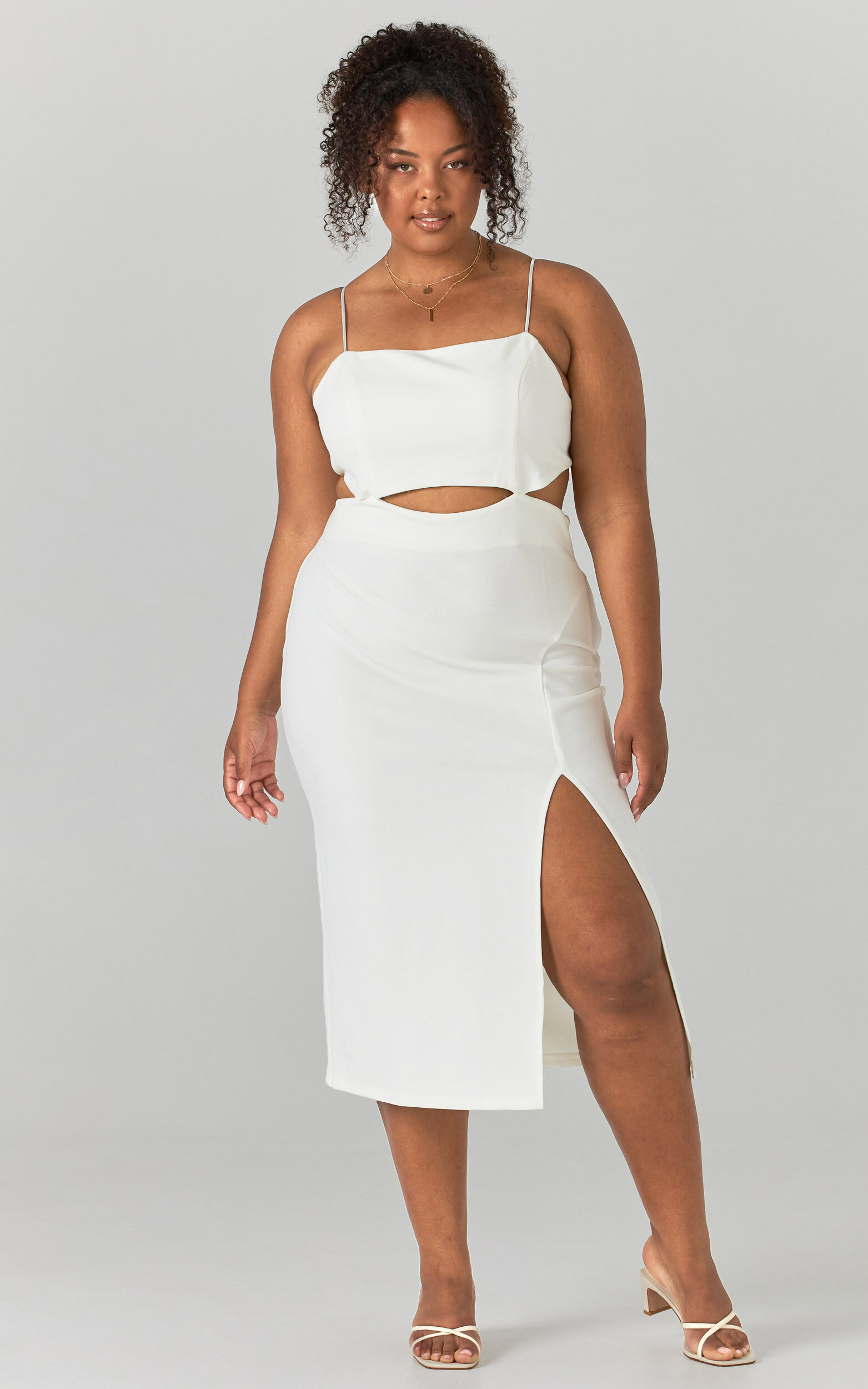 Harper Cut Out Underbust Dress in White - 04, WHT3, super-hi-res image number null
