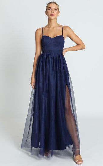 At The Altar Bodice Maxi Dress in Navy
