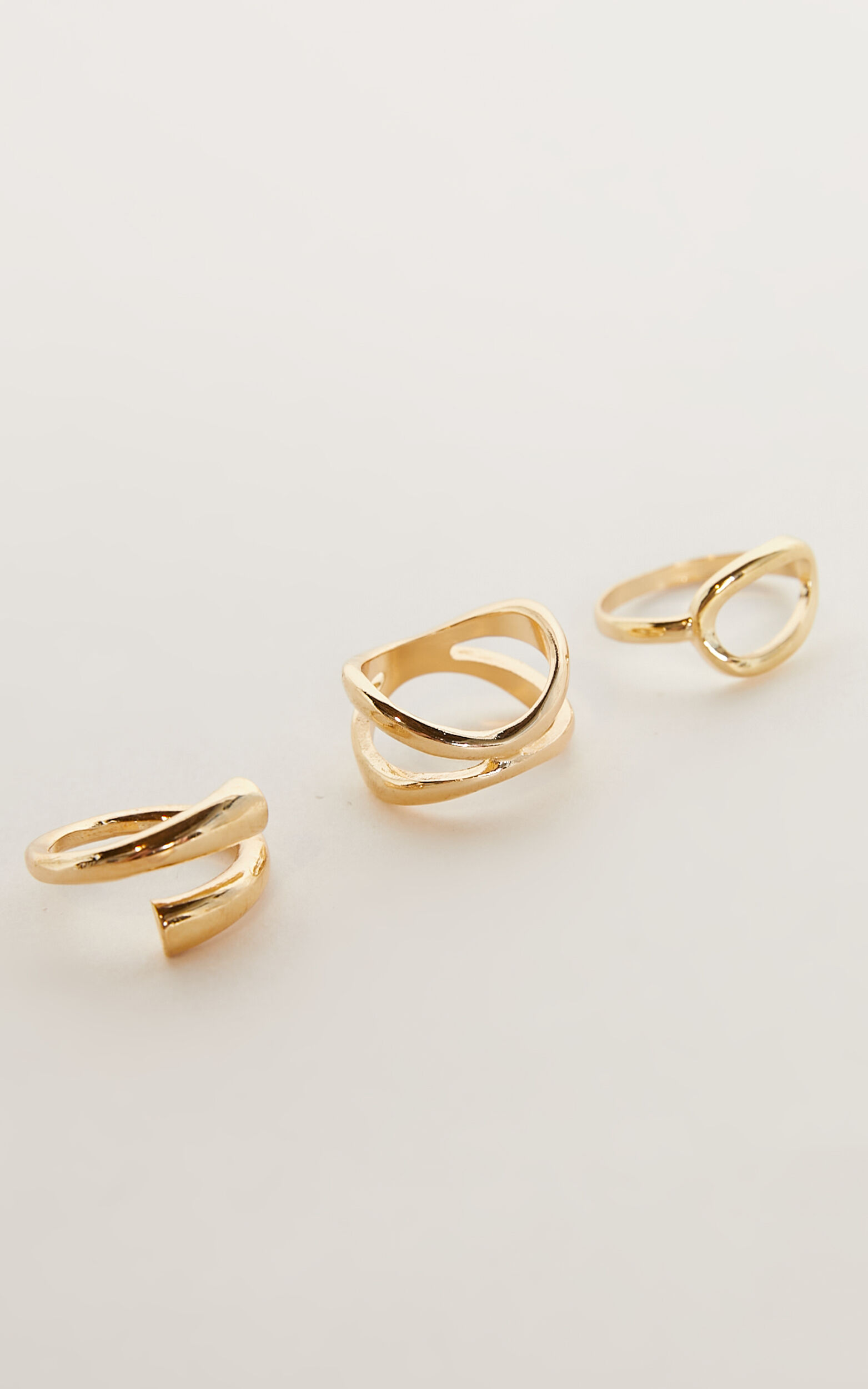 Merci Mixed Ring Set - Pack Of 3 in Gold - NoSize, GLD1