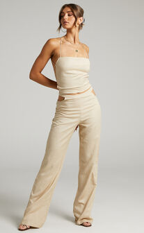 LIONESS - GIZA CUT OUT PANT in Wheat