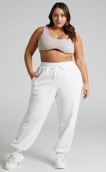 Charilyn Relaxed Tracksuit Bottoms in White