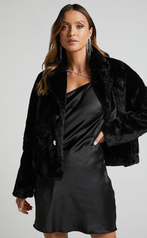 Cezziah Fur Jacket in Black
