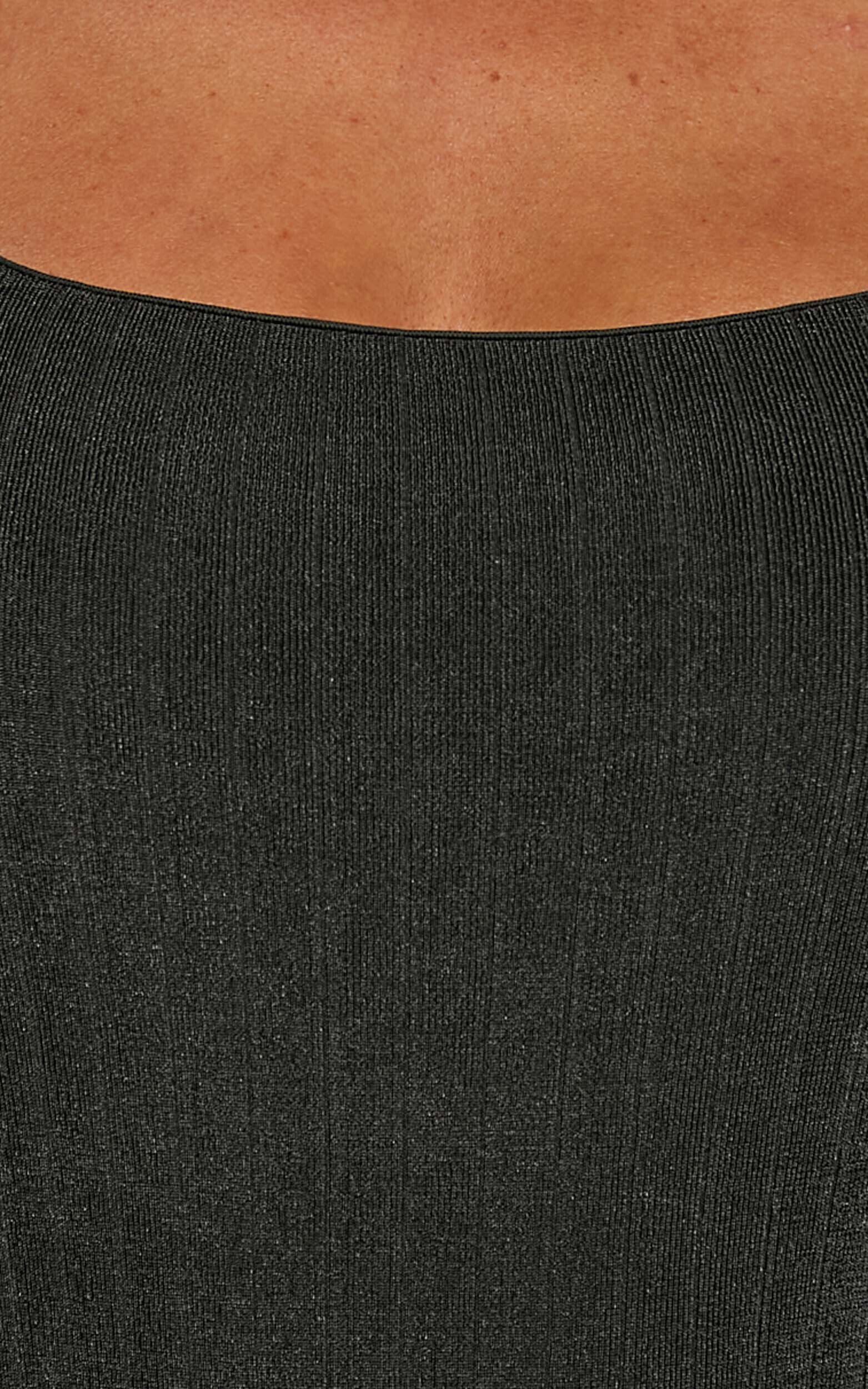 Eleonie Bodysuit - Square Neck Ribbed Bodysuit in Black | Showpo USA