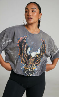 The People Vs - Eagle Storm Helena Tee in Smashed Black