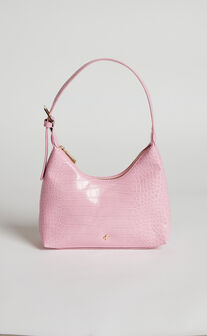 Peta and Jain - Cambridge Bag in Pink Croc / Gold