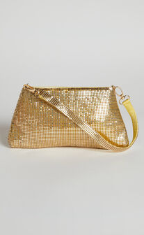 Shajara Sequin Shoulder Bag in Gold