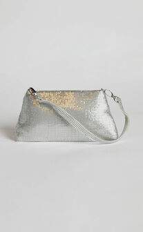 Shajara Sequin Shoulder Bag in Silver