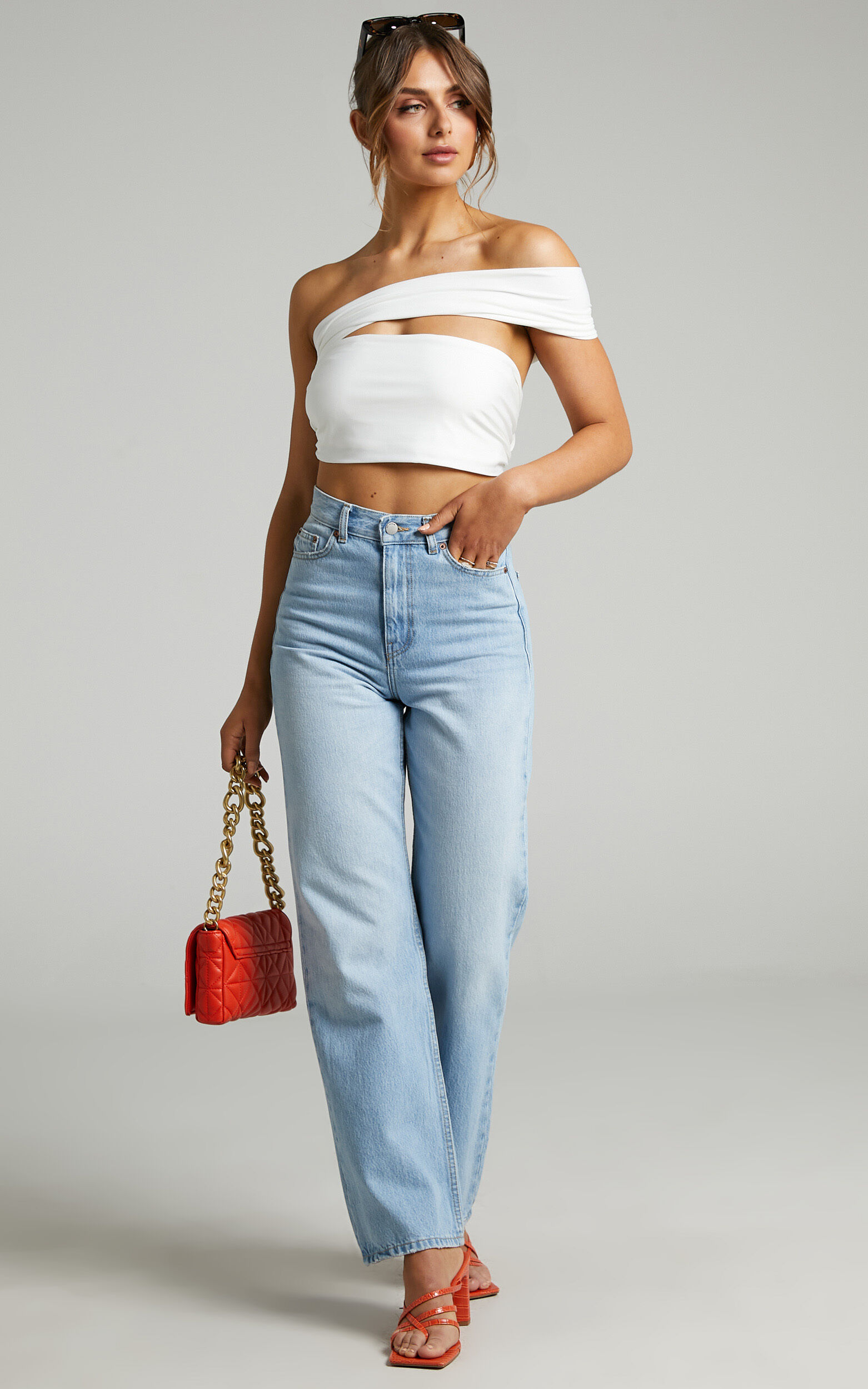 Lilah Multi Tie Crop Top in White - 06, WHT3, super-hi-res image number null