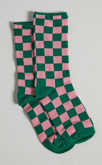 Alizya Socks in Green/Pink