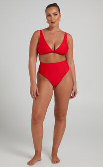 Coventina Triangle Bikini Top in Red