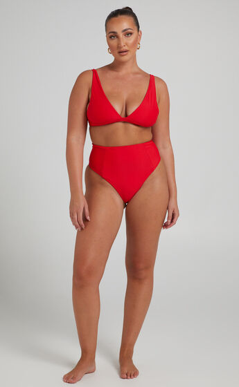 Coventina Triangle Bikini Top in Red