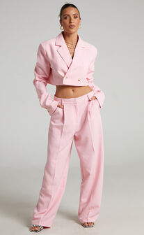 Lioness - Country Club Crop Blazer in Pink