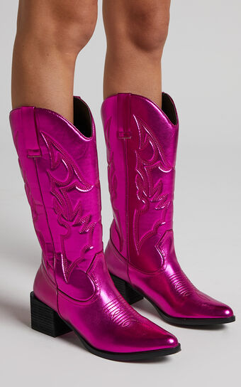 Therapy - Ranger Boots in Pink Metallic