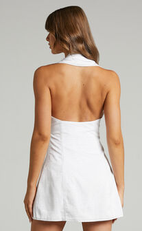 Jessica Halter Open Back Mini Dress in White