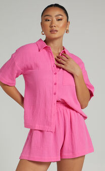 Donita Button up Shirt in Pink