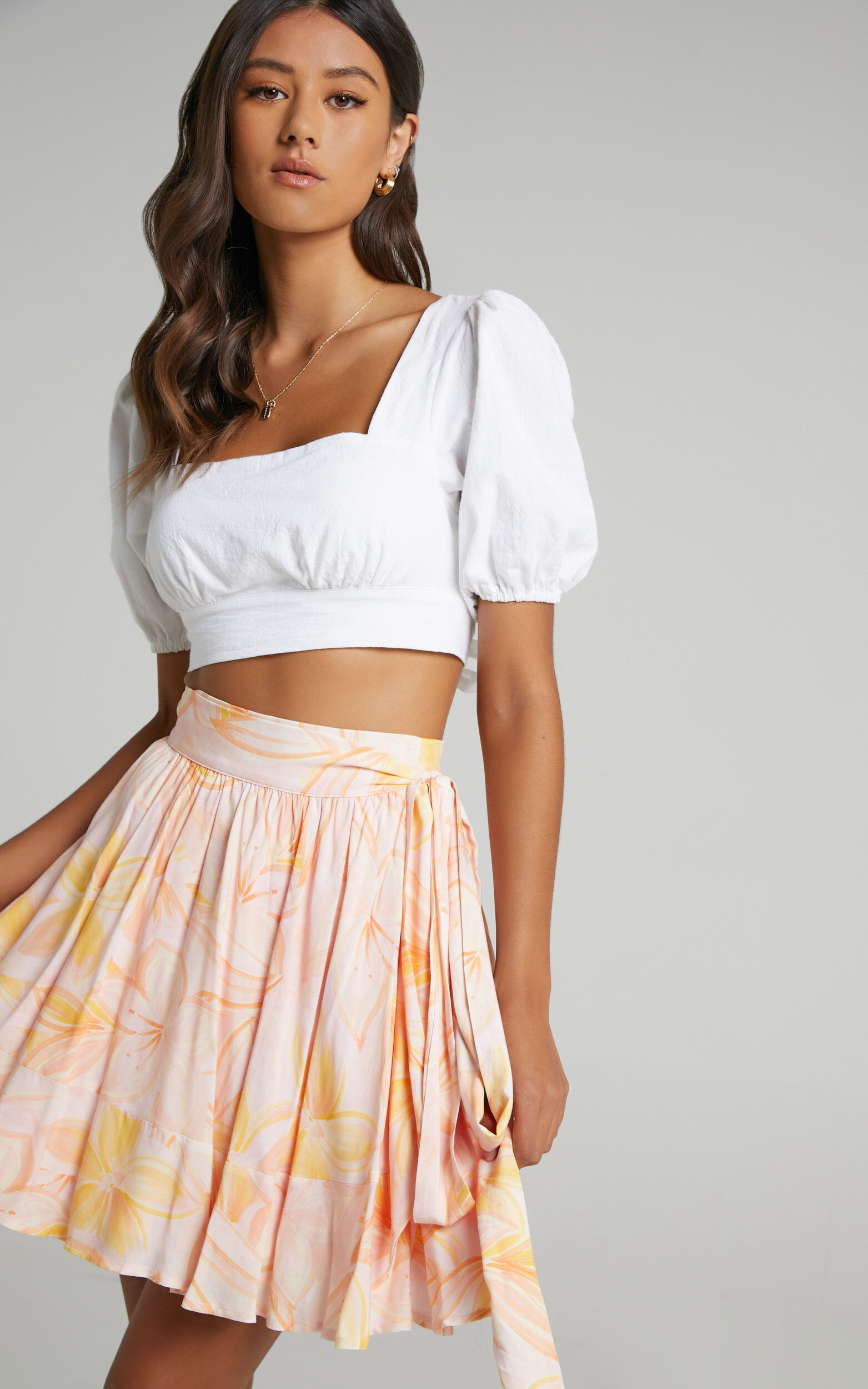 Eimear Skirt in Summer Floral - 06, PNK2, super-hi-res image number null