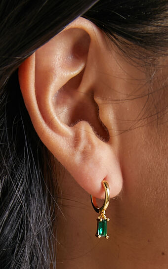 Noni Drop Earrings in Gold/Green