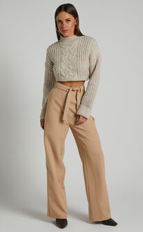 4th & Reckless - Jessica Wide Leg Trouser in Camel