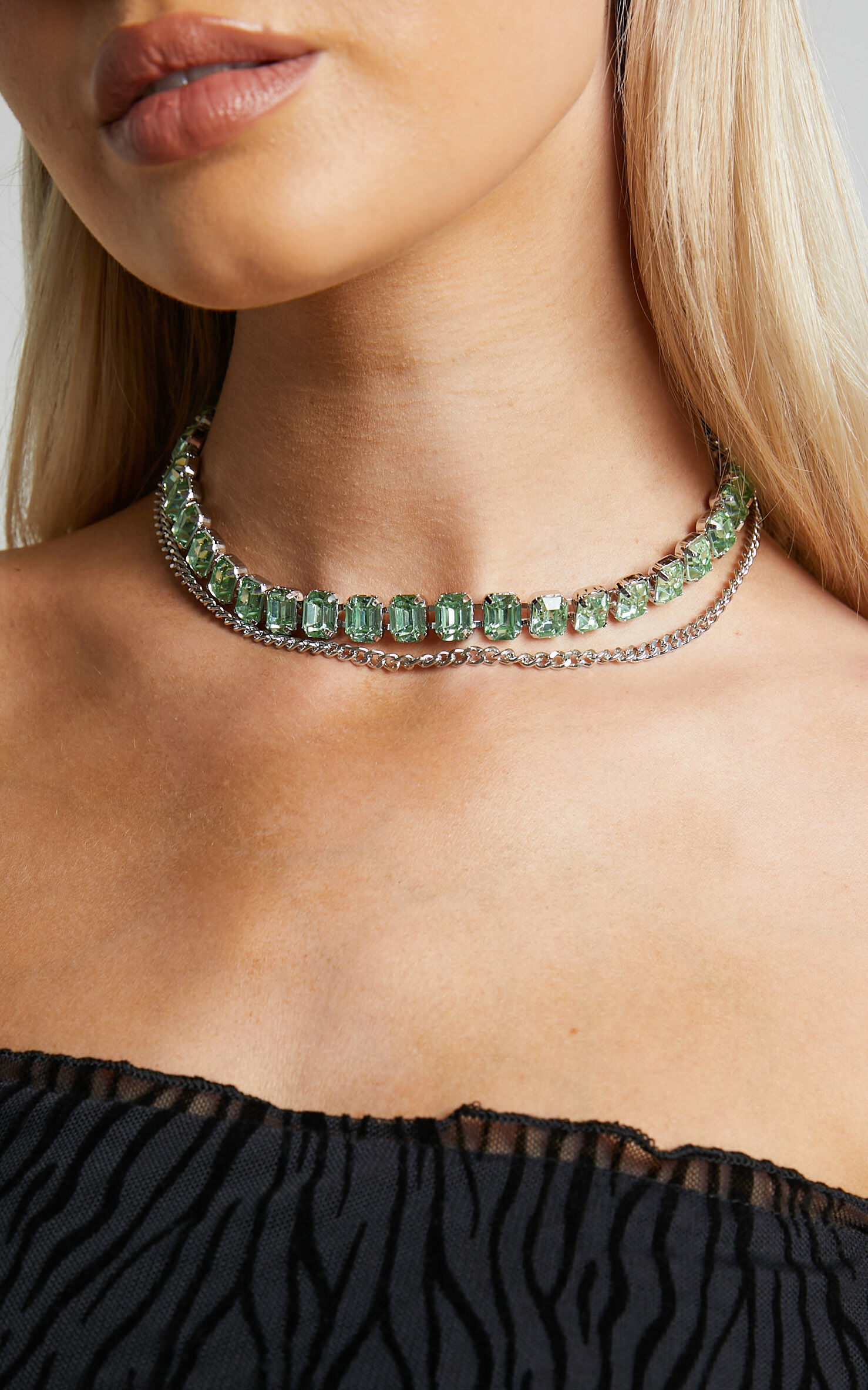 Riccie Multipack Necklace in Green and Silver - NoSize, GRN1, super-hi-res image number null