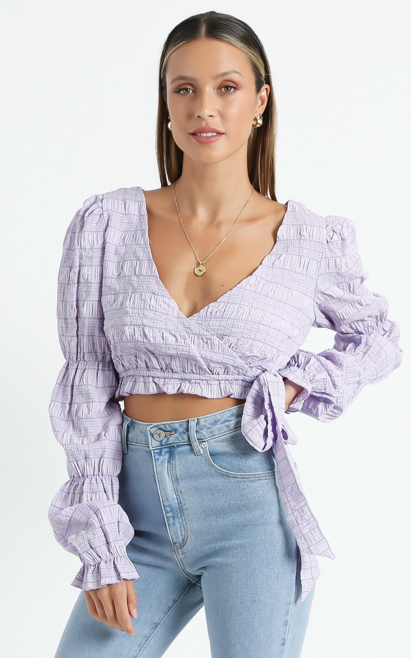 Sigfrid Top in Lilac Check - 06, PRP2
