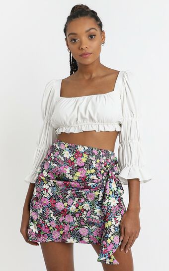 Becky Mini Skirt in Forest Floral