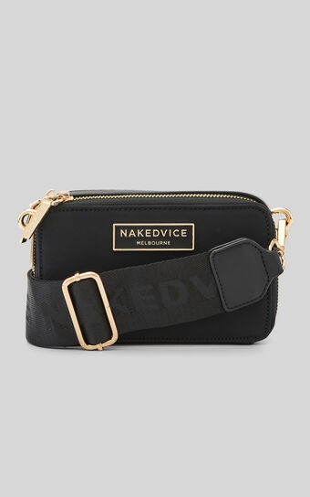 Nakedvice - The Lexie Nylon Bag in Black / Gold