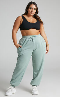 Charilyn Relaxed Tracksuit Bottoms in Sage