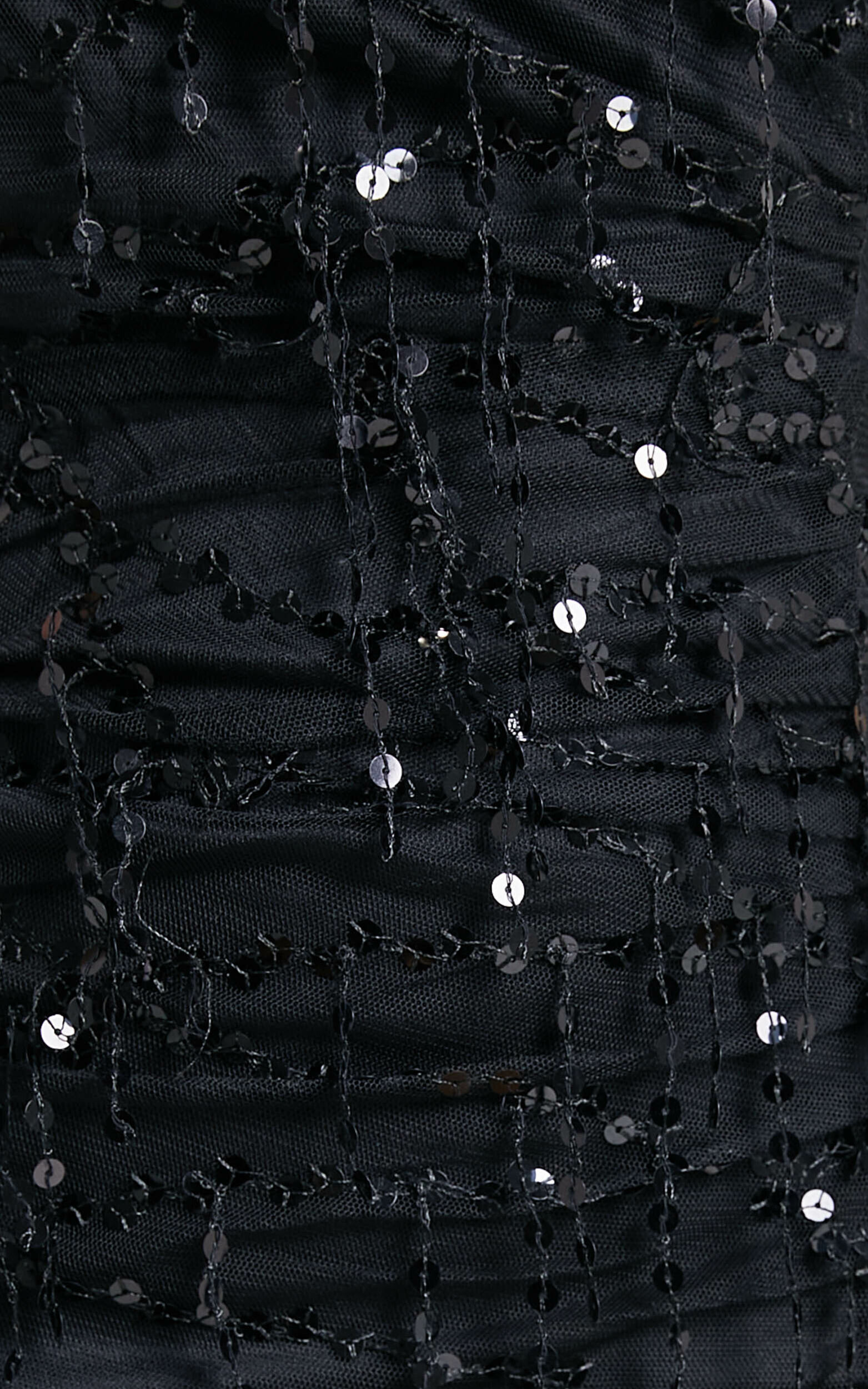 Maieth Maxi Dress - Drape Sequin Halter Cross Back Dress in Black ...