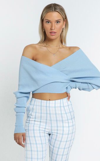 Besotted Ribbed Knit in Pastel Blue