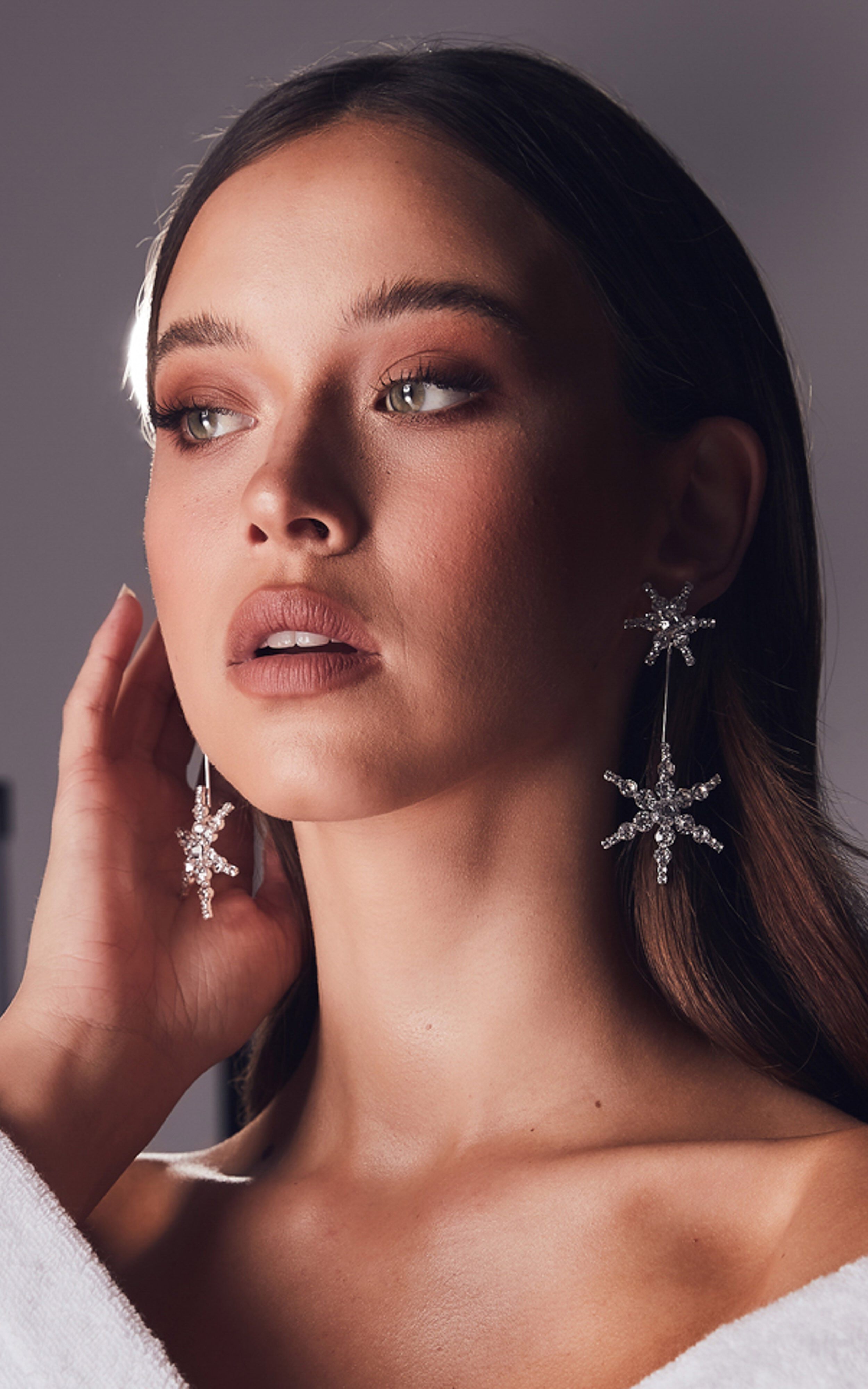 Billini x Natalie Anne - Olivia Diamante Star Earrings in Silver - NoSize, SLV1, super-hi-res image number null
