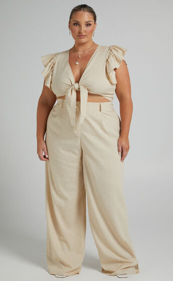 Lita Tie Front Two Piece Set in Natural