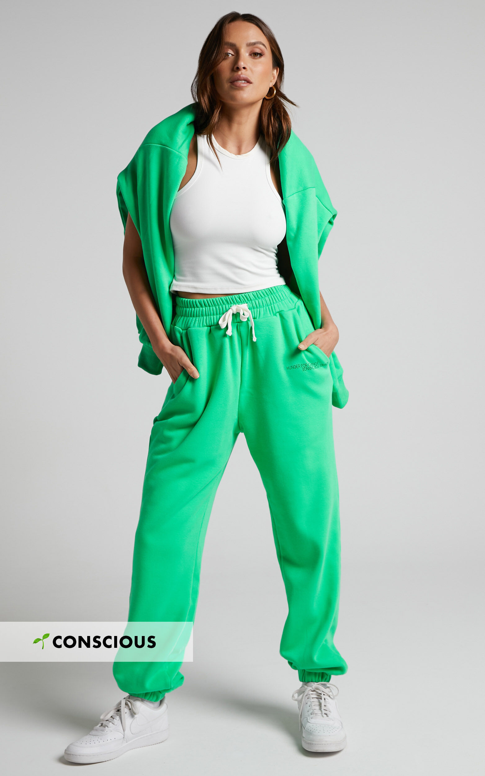 The Hunger Project x Showpo Mid Waisted Sweatpants in Green - L/XL, GRN1