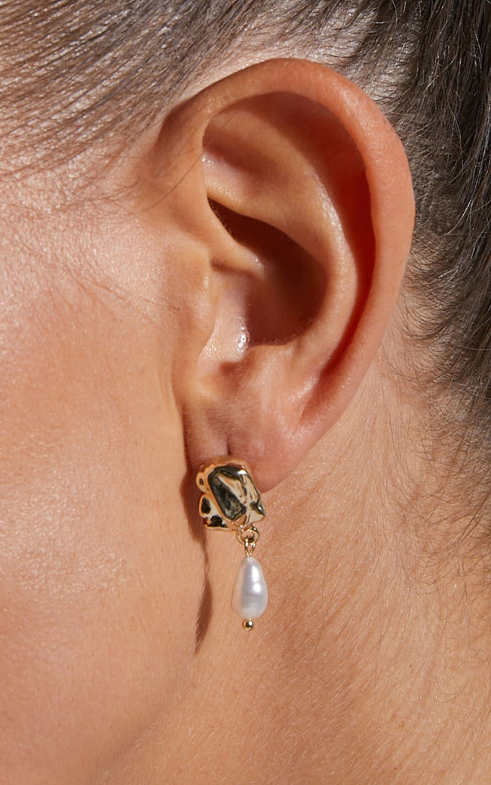 Vaira Pearl Drop Earrings in Gold Pearl - NoSize, GLD1
