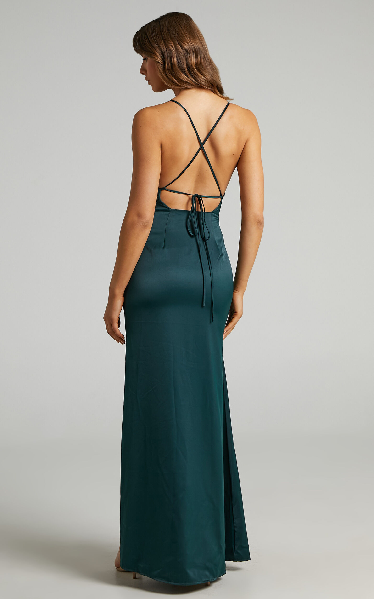 A Final Toast Dress in Emerald Satin - 06, GRN3, super-hi-res image number null