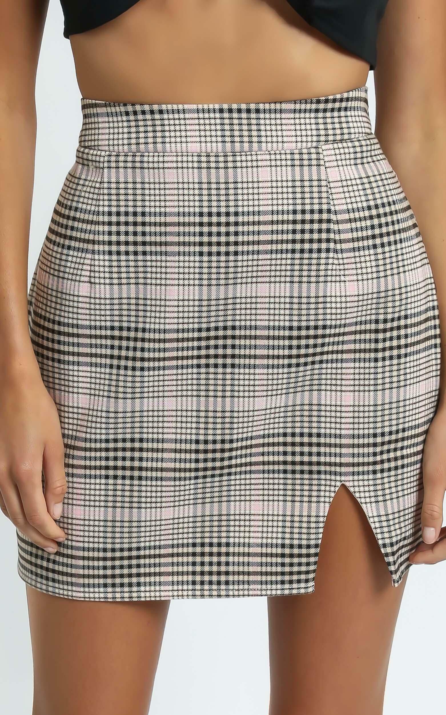 First Editions Skirt in pink check - 4 (XXS), Pink, super-hi-res image number null