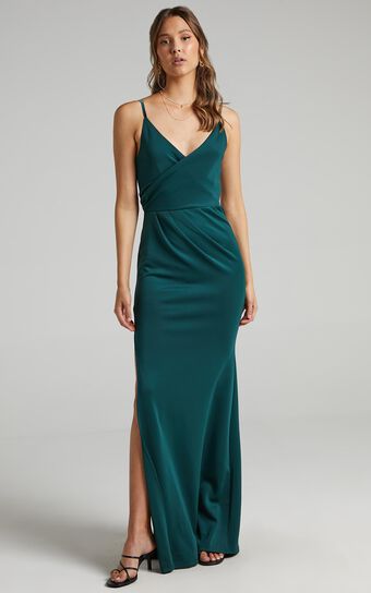 Linking Love Slip Maxi Dress in Emerald
