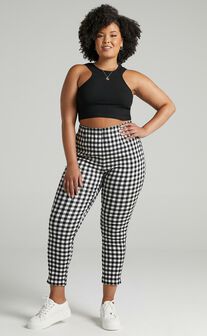 Business District Ankle Grazer Pants in Black Gingham