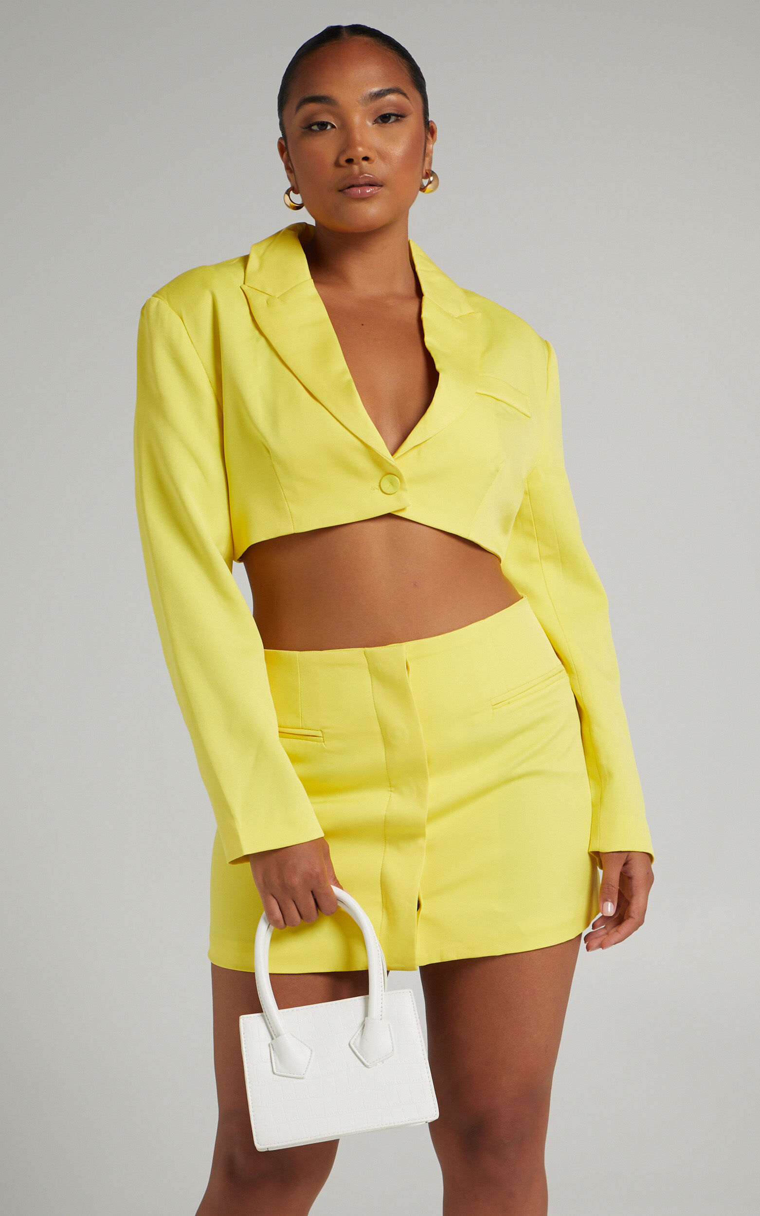 Camielle Cut Out Blazer Dress in Chartreuse - L, GRN1, super-hi-res image number null